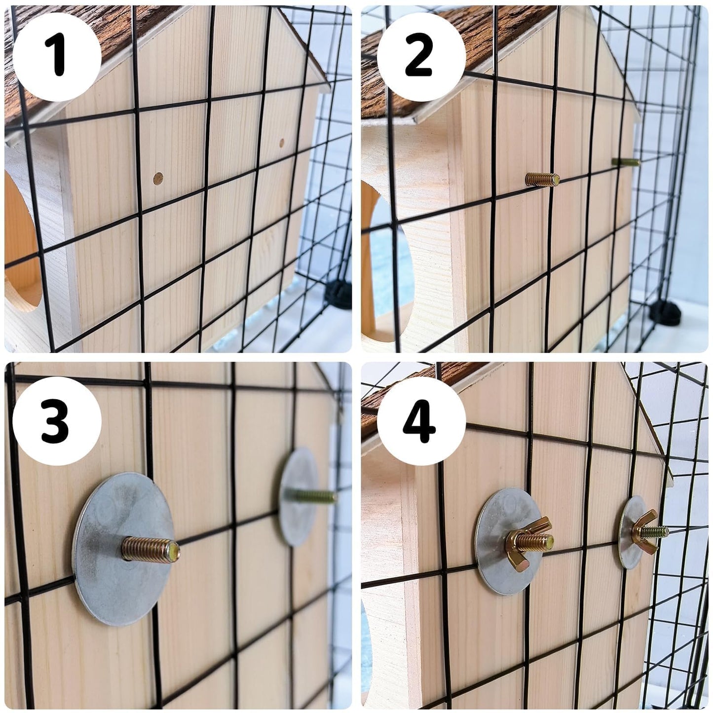 Hamiledyi Ex-Large Hamster Wooden House Natural Syrian Hamster Handcrafted Hideout Hut for Rat Mice Mouse Hedgehog Sugar Gliders
