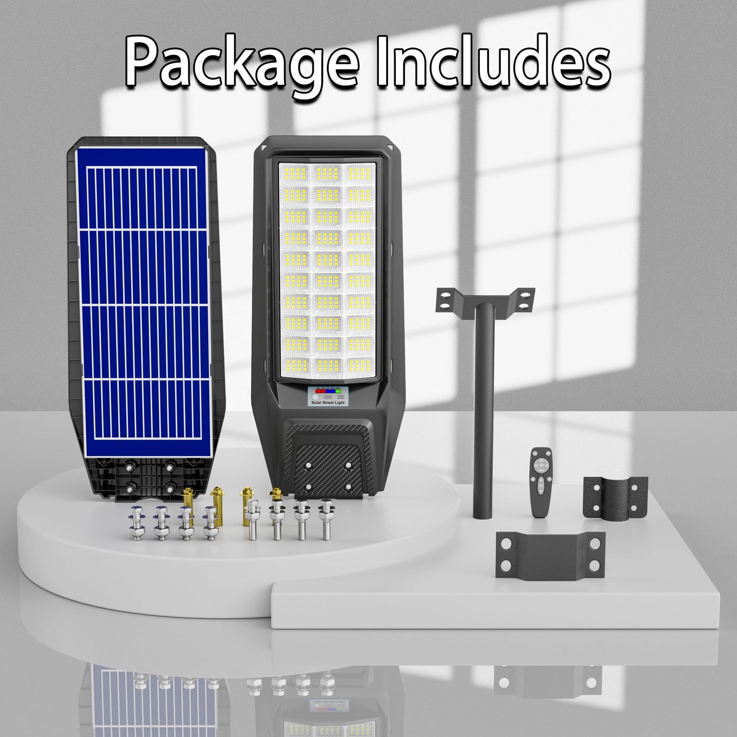 loyoele 3-Pack 9000W Solar Flood Lights Outdoor, Wide Angle 4800000LM Commercial Parking Lot Light Solar Street Light Outdoor Security IP66 Lamp for Basketball Court, Road, Garden
