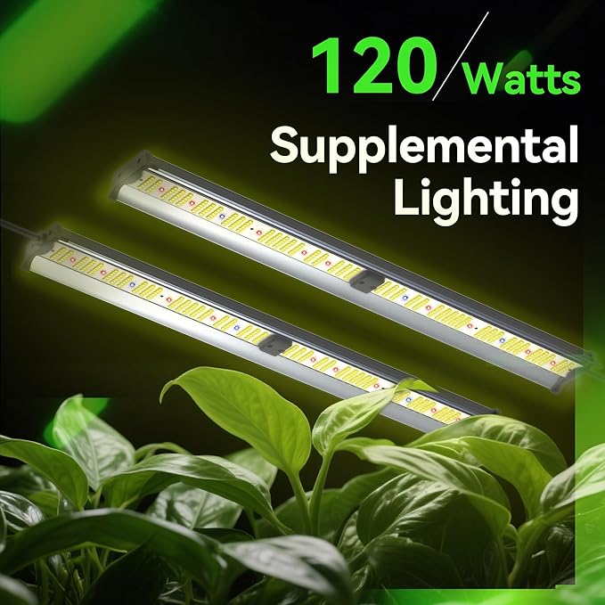 FARMLITE Grow Light Bars Full Spectrum Led Grow Lamps Grow Lights for Indoor Plants Dimmable Daisy Chain for Grow Lights Supplemental Lighting for Grow Tent (120watts)