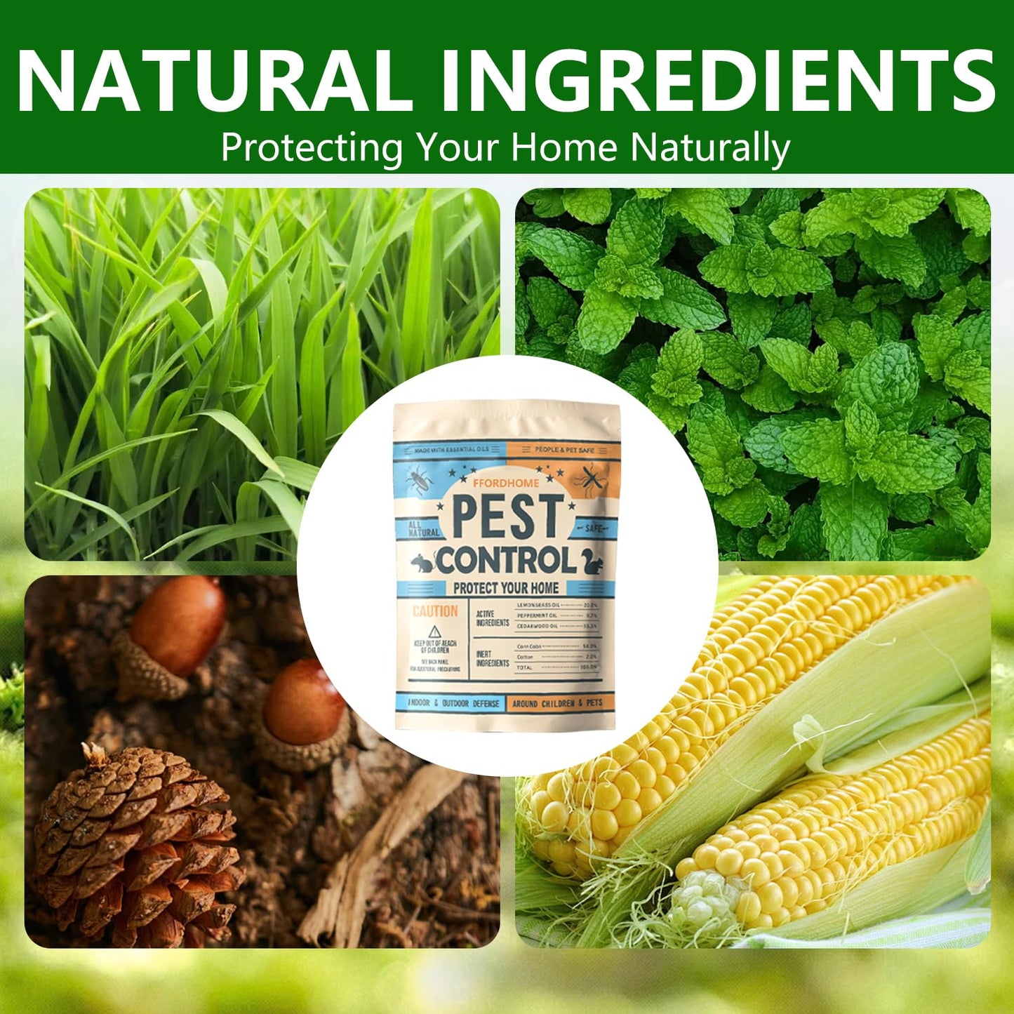 FfordHome Pest Control Pouches Mosquito Repellent Mice, Rats, Ants, Cockroaches, Moths, and Other pests Peppermint Oil Mouse Repellentrat Repellent for House(8p)