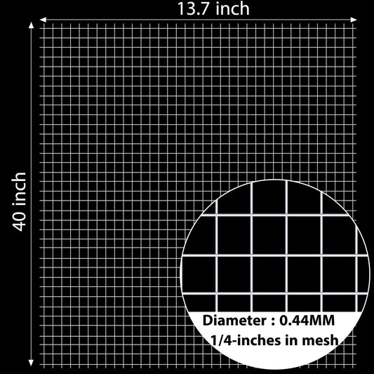 SATINIOR 2 Sheets 13.7 x 40 Inches Chicken Wire Fence Wire Mesh Roll Hardware Cloth Small Galvanized Welded Metal Cage Fence for Crafting Coop Rabbit Snake Poultry Enclosure