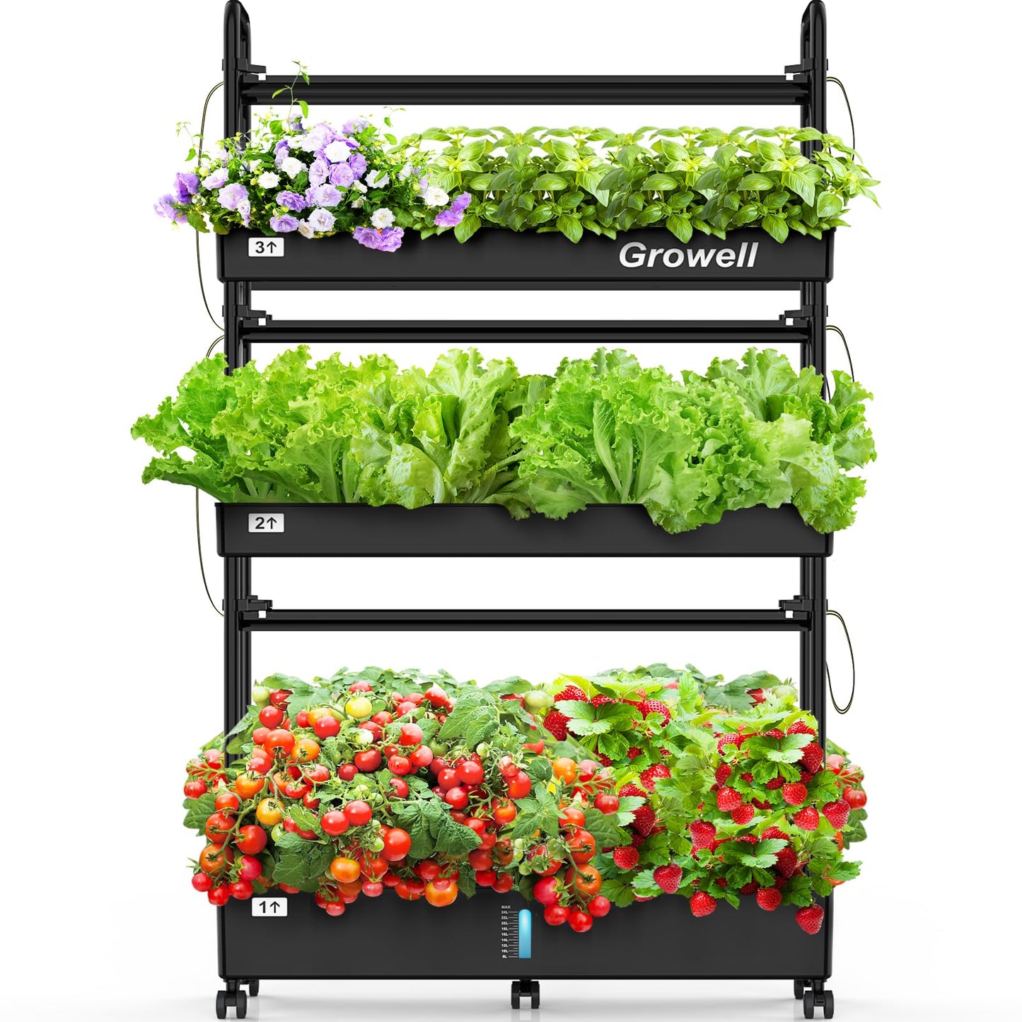 Growell 16 Pods Hydroponics Growing System Kit & 90 Pods Vertical Indoor Garden