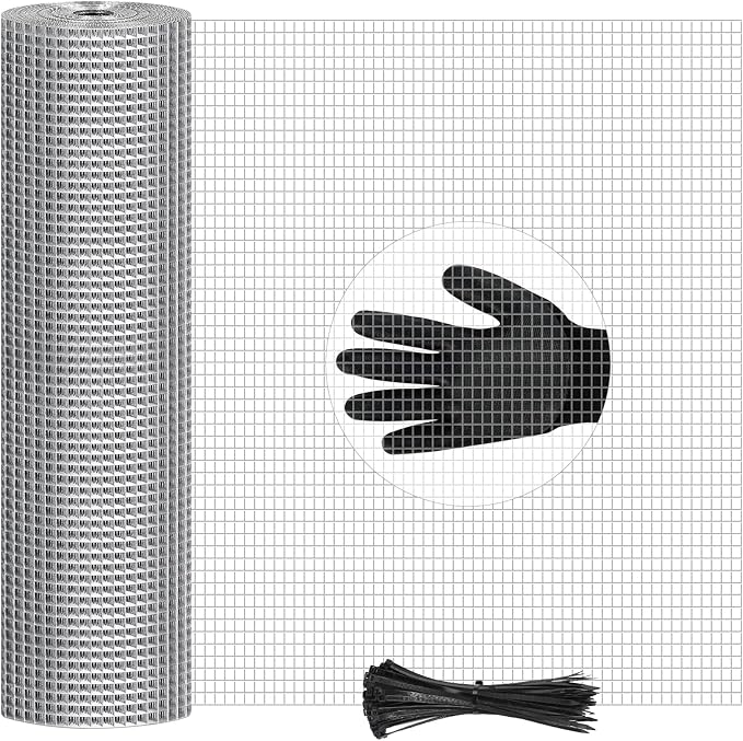48in x 200ft Hardware Cloth Hot-Dip Galvanized Welded Wire Mesh - Heavy Duty 3/4inch 23 Gauge Chicken Wire Fencing for Garden, Chicken Coop, Rabbit Cage, Rodent & Predator Protection