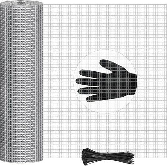 48in x 200ft Hardware Cloth Hot-Dip Galvanized Welded Wire Mesh - Heavy Duty 3/4inch 23 Gauge Chicken Wire Fencing for Garden, Chicken Coop, Rabbit Cage, Rodent & Predator Protection