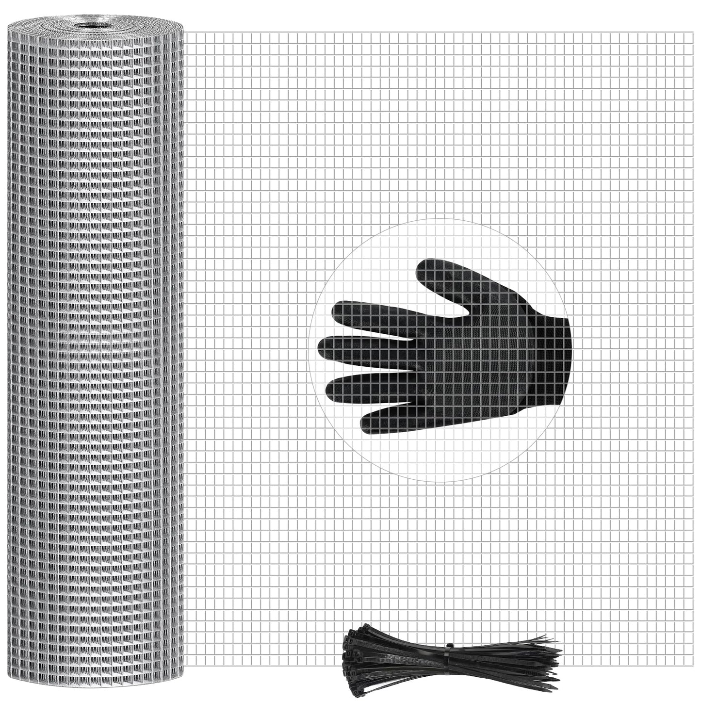 48in x 200ft Hardware Cloth Hot-Dip Galvanized Welded Wire Mesh - Heavy Duty 3/4inch 23 Gauge Chicken Wire Fencing for Garden, Chicken Coop, Rabbit Cage, Rodent & Predator Protection