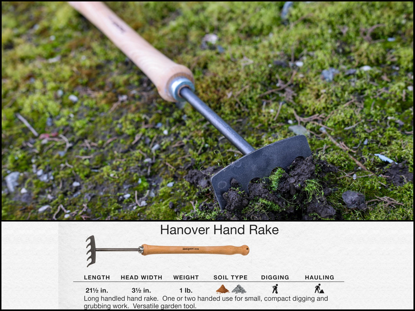IDEALSPATEN Small Garden Tool Set Collection - 4 Piece Set - Panzer Field Shovel, Heidelberg Hand Mattock, Hanover Hand Rake, Lübeck Hand Shovel