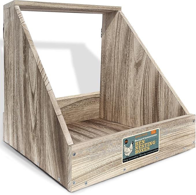 Single Compartment Hens Nesting Box, Chicken Coop Accessories, Wood Nesting Boxes for Up to 5 Hens, Big Duty Laying Nest Box for Duck and Poultry(1 Pack)