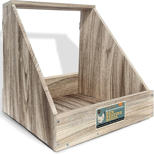Single Compartment Hens Nesting Box, Chicken Coop Accessories, Wood Nesting Boxes for Up to 5 Hens, Big Duty Laying Nest Box for Duck and Poultry(1 Pack)