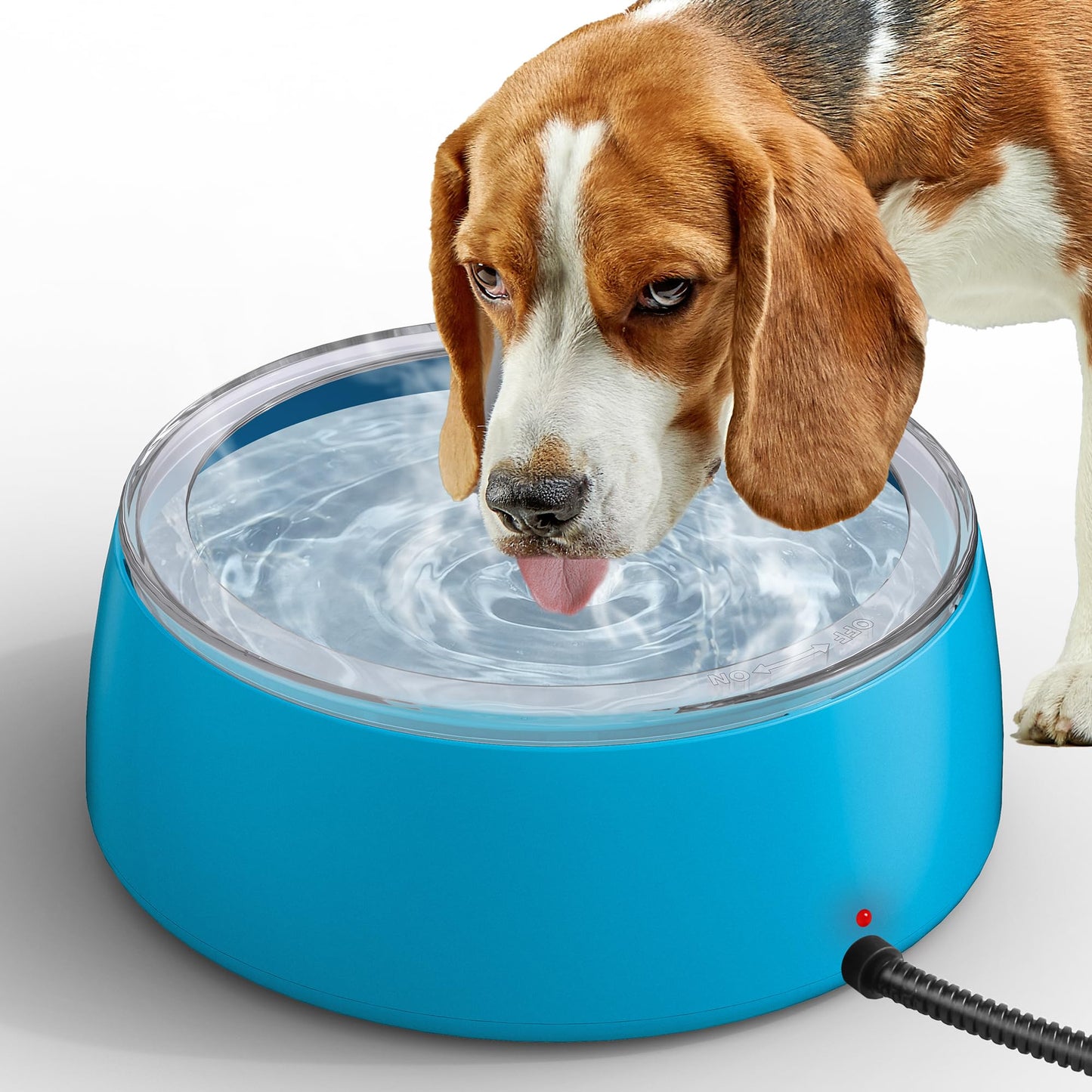 Newget 3L Heated Water Bowl, Outdoor Large Heated Dog Bowls, Outside Waterproof Heated Pet Bowl with Chew Resistant Cord, Smart Thermal Dish Provides Drinkable Water in Winter for Cat, Rabbit, Chicken