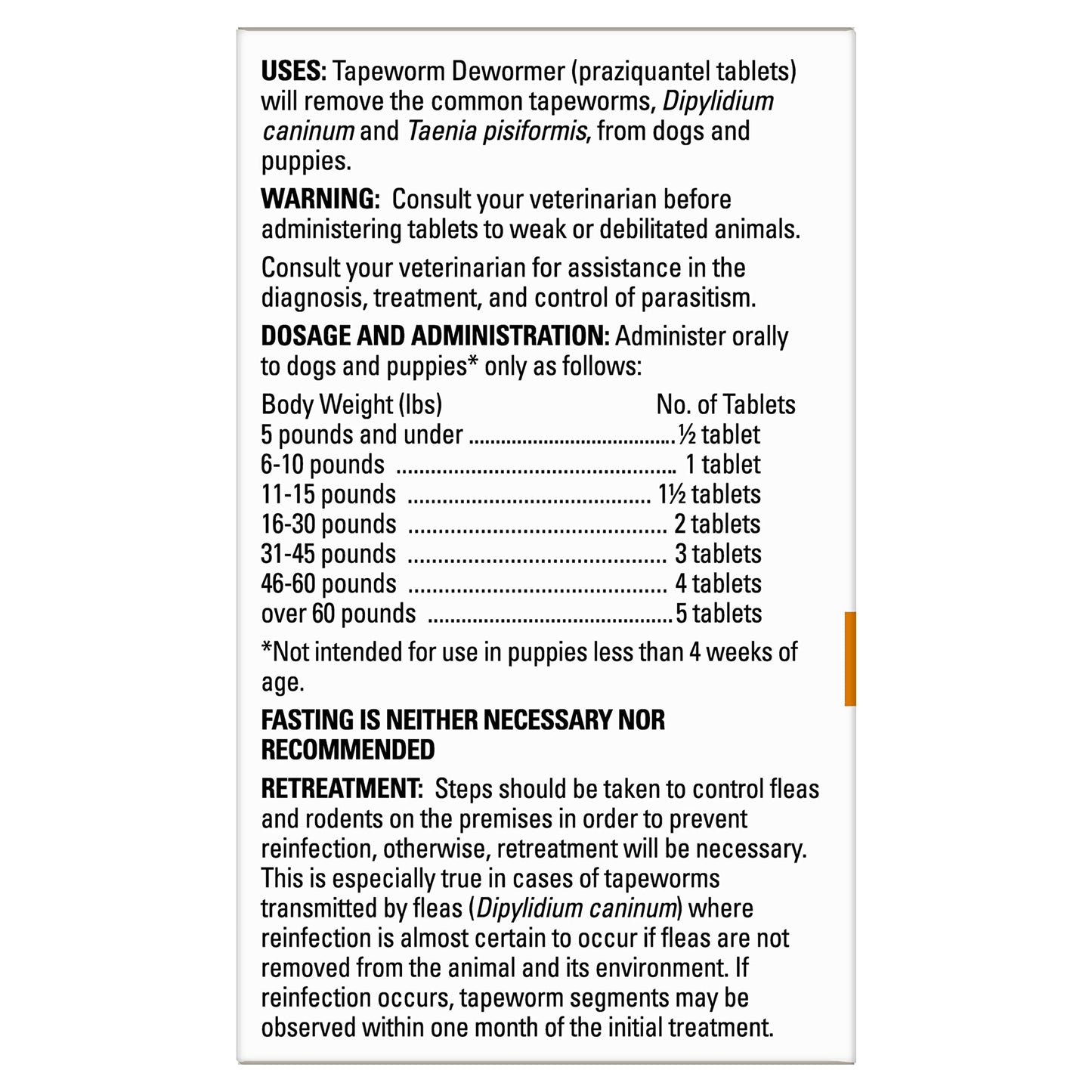 Elanco Tapeworm Dewormer (praziquantel tablets) for Dogs, 5 Count (Pack of 1) Praziquantel Tablets for Dogs and Puppies 4 Weeks and Older