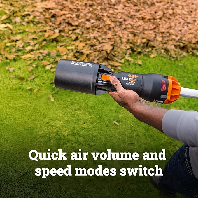 WORX Nitro WG585 40V Cordless Leaf Blower, Electric Blower with 620CFM & 165MPH, Blowers for Lawn Care with Brushless Motor & 3 Speed Control, 2 Batteries & Charger Included