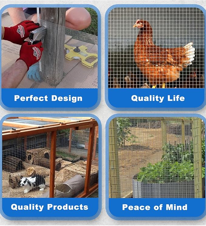 1/2 inch 6ft. x 100ft. Hardware Cloth 19 Gauge - Versatile Chicken Wire Mesh Roll for Welded Wire Fencing, Rodent Control, Garden Accessibility