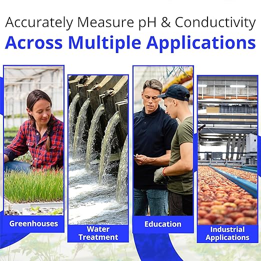 Bluelab METCOMPLUS Combo Meter Plus for pH, Temperature, and Conductivity in Water and Soil with Easy Calibration, Digital Nutrient (TDS/PPM) Testing Kit for Hydroponic System & Growing Indoor Plants
