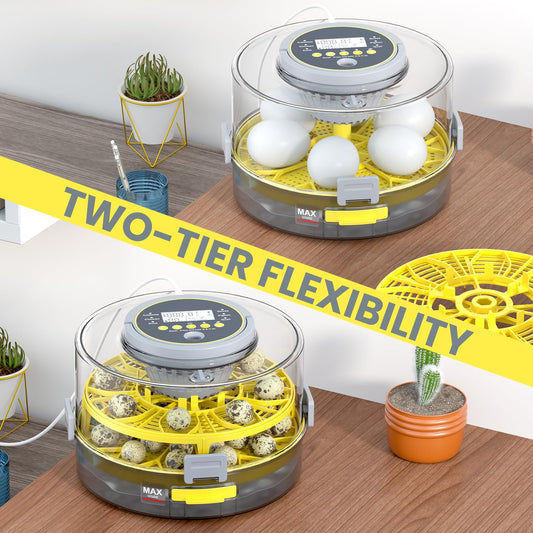 Incubators for Hatching Eggs with Automatic Egg Turner, Temperature Humidity Control, Egg Candler, Large Water Tank, 5 Preset Hatching Modes for Chicken Duck Goose Quail Pigeon Eggs-12 Capacity