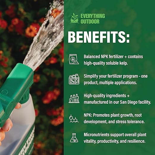 Humboldts Secret Everything Outdoor Plant Food - 5-5-5 Liquid Fertilizer with Kelp - All Purpose Plant, Vegetable, Fruit Tree and Lawn Fertilizer (1 Gallon Refill)