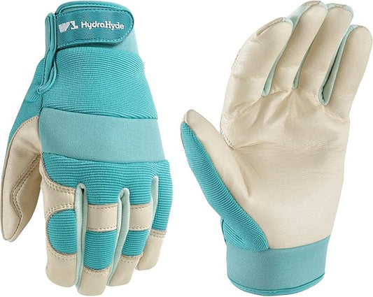 Wells Lamont Women's Hybrid Work/Gardening Gloves | Water-Resistant HydraHyde Leather | Small (3204S)