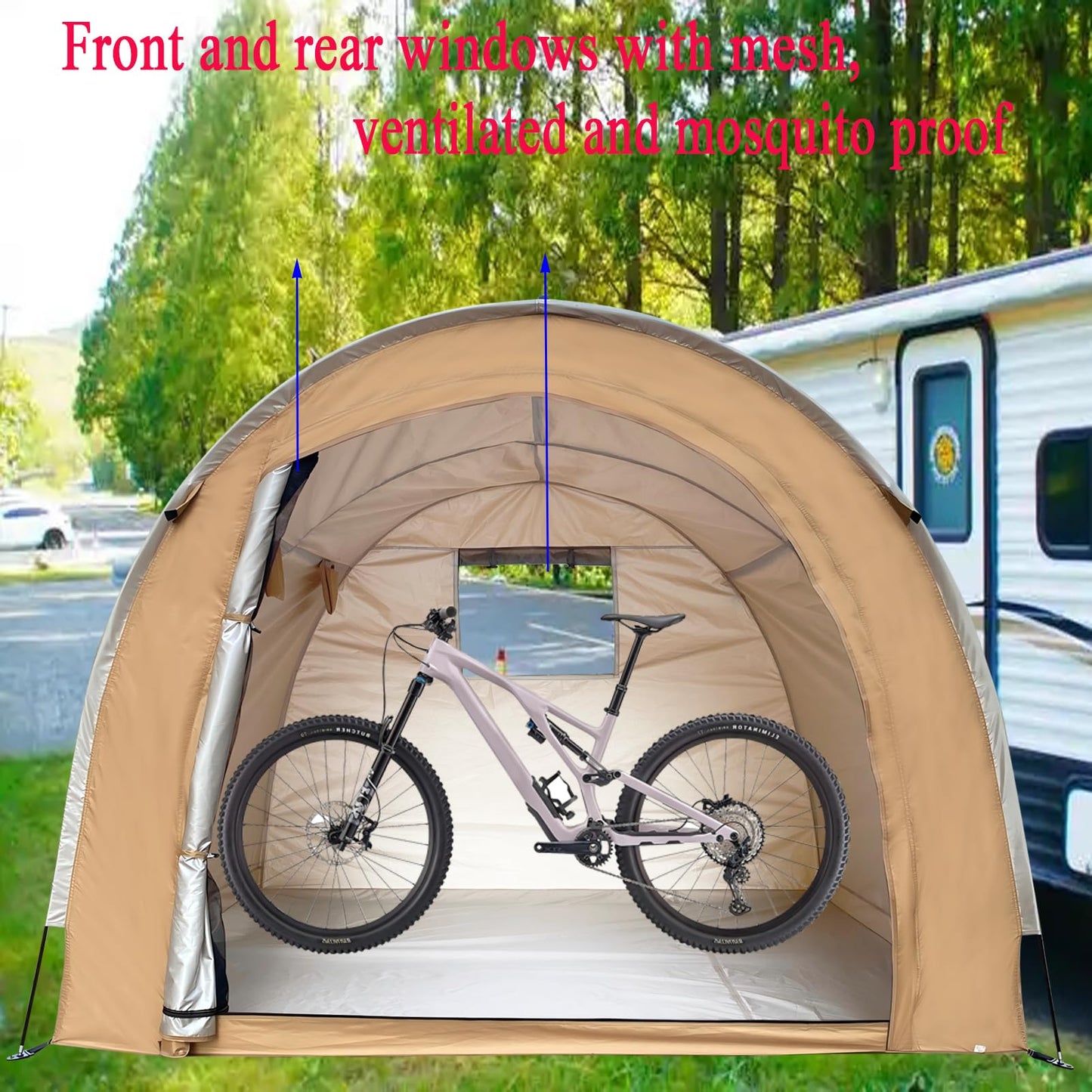 Bike Storage Shed Tent,Outdoor Portable Bicycle Storage Sheds with 420D Oxford Fabric Waterproof for 6-8 Bikes,Bike Covers Shelter for Motorcycle,Garden Tools,Toys,Lawn Mower