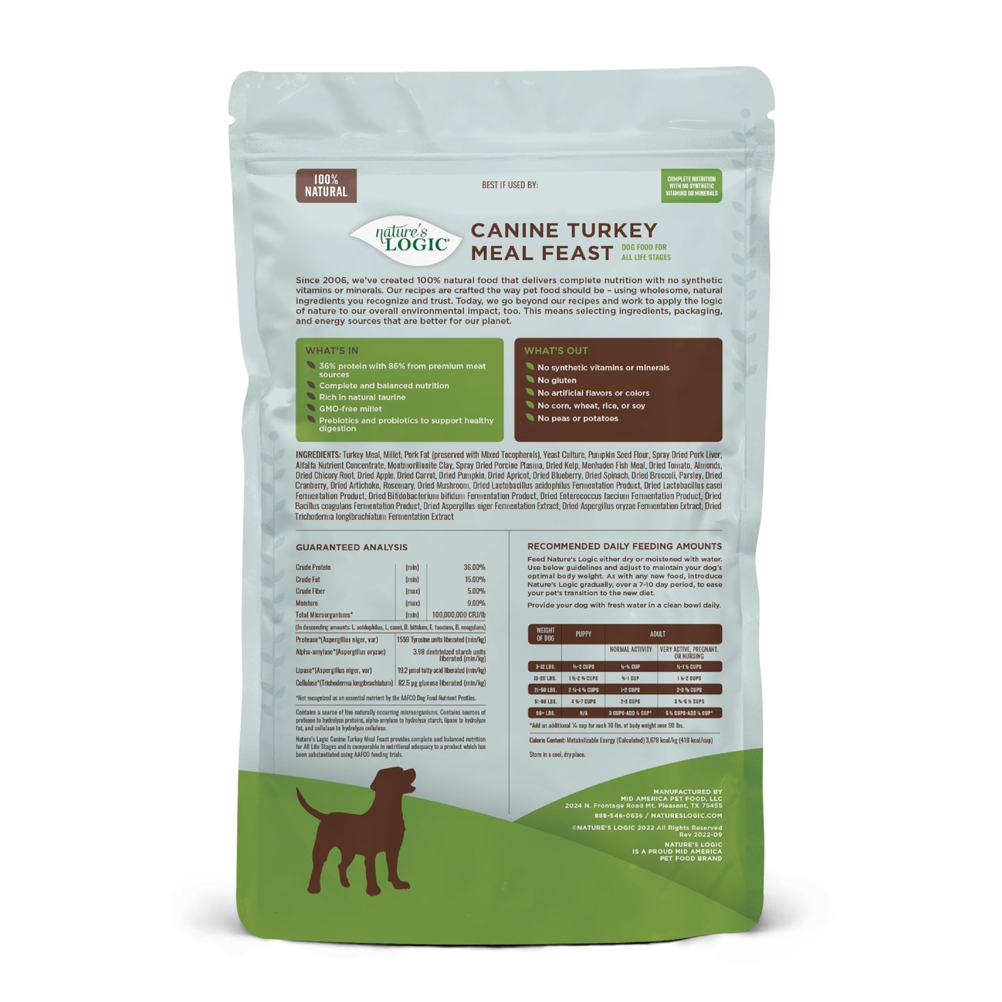 Nature's Logic Canine Turkey Meal Feast, 4.4lbs