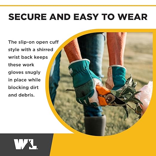 Wells Lamont Women's Work Gloves, Water-Resistant HydraHyde Gardening Gloves, Green, Medium (3249M)