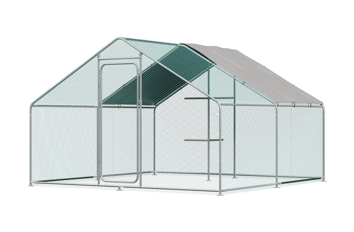 Large Metal Chicken Coop Chicken Runs for Yard with Cover Walk in Poultry Cage with Waterproof & Anti-UV Cover Heavy Duty Chicken Pen for Outdoor, Duck Rabbit Cage