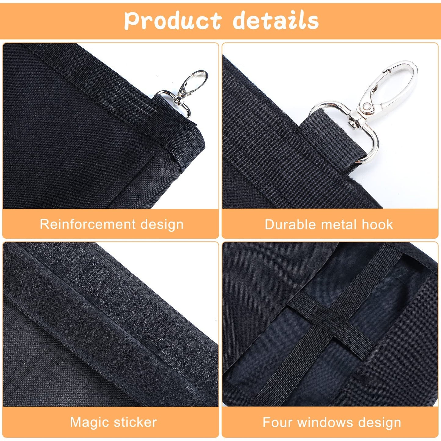 Frienda 2 Pcs Guinea Pig Hay Bag 11 x 9.1 Inch Guinea Pig Hanging Hay Feeding Bag Storage Dispenser for Chinchilla Hamster Bunny Small Animal Pet(Black)