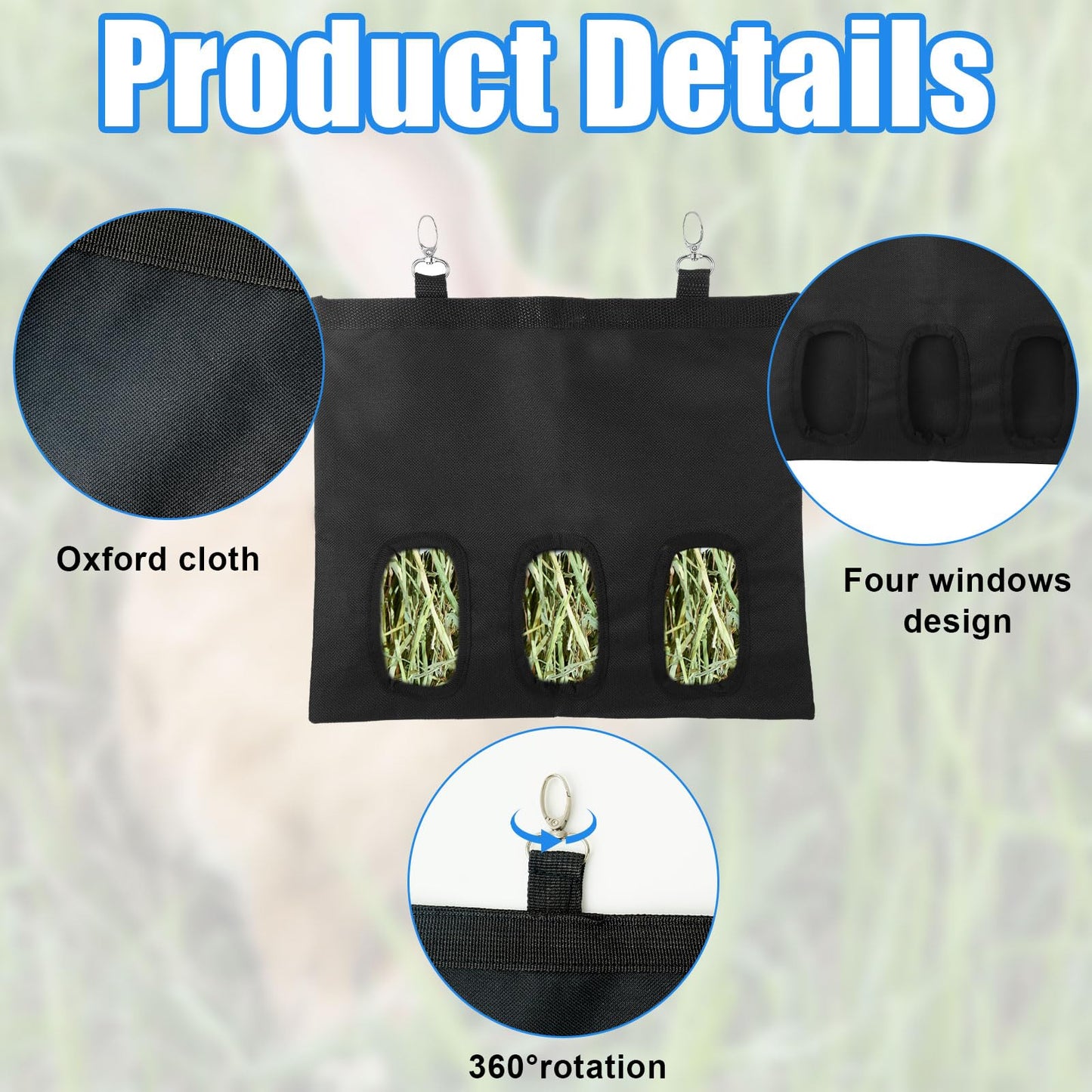 Rabbit Hay Feeder, Hay Feeder Rabbit, Guinea Pig Hay Feeder, Hay Bags, Bunny Hay Feeder, Hay Bag for Guinea Pigs, Timothy Hay for Guinea Pig，Bunny Hay Bag for Small Animal Chinchilla Rabbit Cage