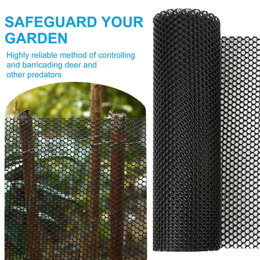 Heavy Duty Rigid Plastic Wire Mesh Fence by SlopHaul - Large Roll 15.7" x 20ft, Black - Reusable, Easy Cut, Sturdy Chicken Wire, Garden Divider Net, Pet Run - The All-in-One Fence and Netting Solution