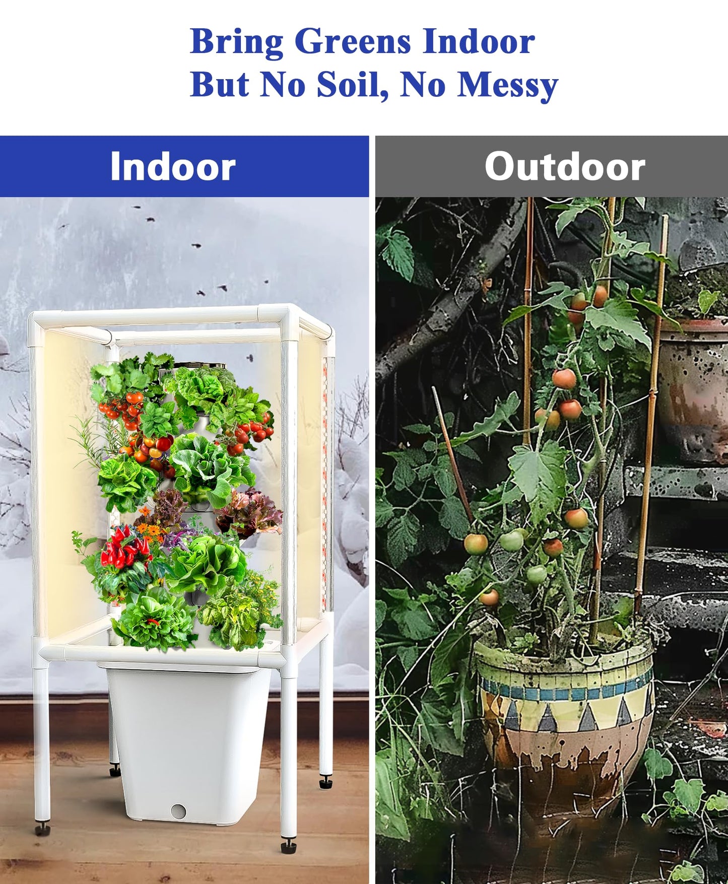 SJZX Hydroponics Growing System, 18 pods Vertical Small hydroponic Tower with LED Grow Light for Indoor Gardening, Classroom Growing Kit, Winter Germination Kits, Beginner-Friendly