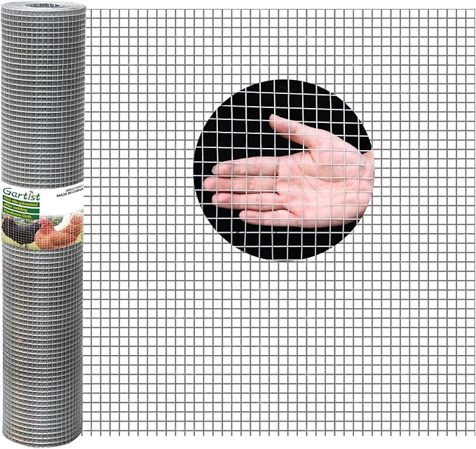 Hot-Dip galvanized after Welding Chicken Wire Fencing,1/2inch 19Ga 48"x100' Hardware Cloth, Raised Garden Bed Supports Wire Mesh Roll, galvanized Wire Mesh Fence Prevent Snake, Raccoons, Foxes