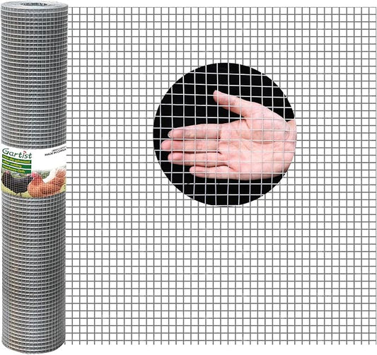 Hot-Dip galvanized after Welding Chicken Wire Fencing,1/2inch 19Ga 48"x100' Hardware Cloth, Raised Garden Bed Supports Wire Mesh Roll, galvanized Wire Mesh Fence Prevent Snake, Raccoons, Foxes