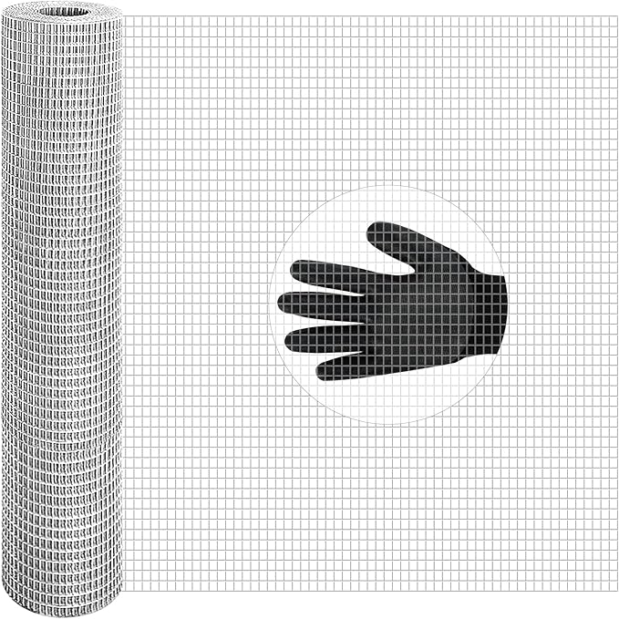 48in x 100ft Hardware Cloth Hot-Dip Galvanized Welded Wire Mesh - Heavy Duty 23 Gauge Chicken Wire Fencing for Garden, Chicken Coop, Rabbit Cage, Rodent & Predator Protection