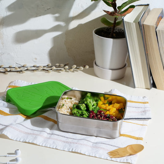 ECOlunchbox Splash Box XL – 40 oz Leak-Proof Stainless Steel Bento with Food-Safe Silicone Lid (Plastic-Free, Dishwasher Safe)