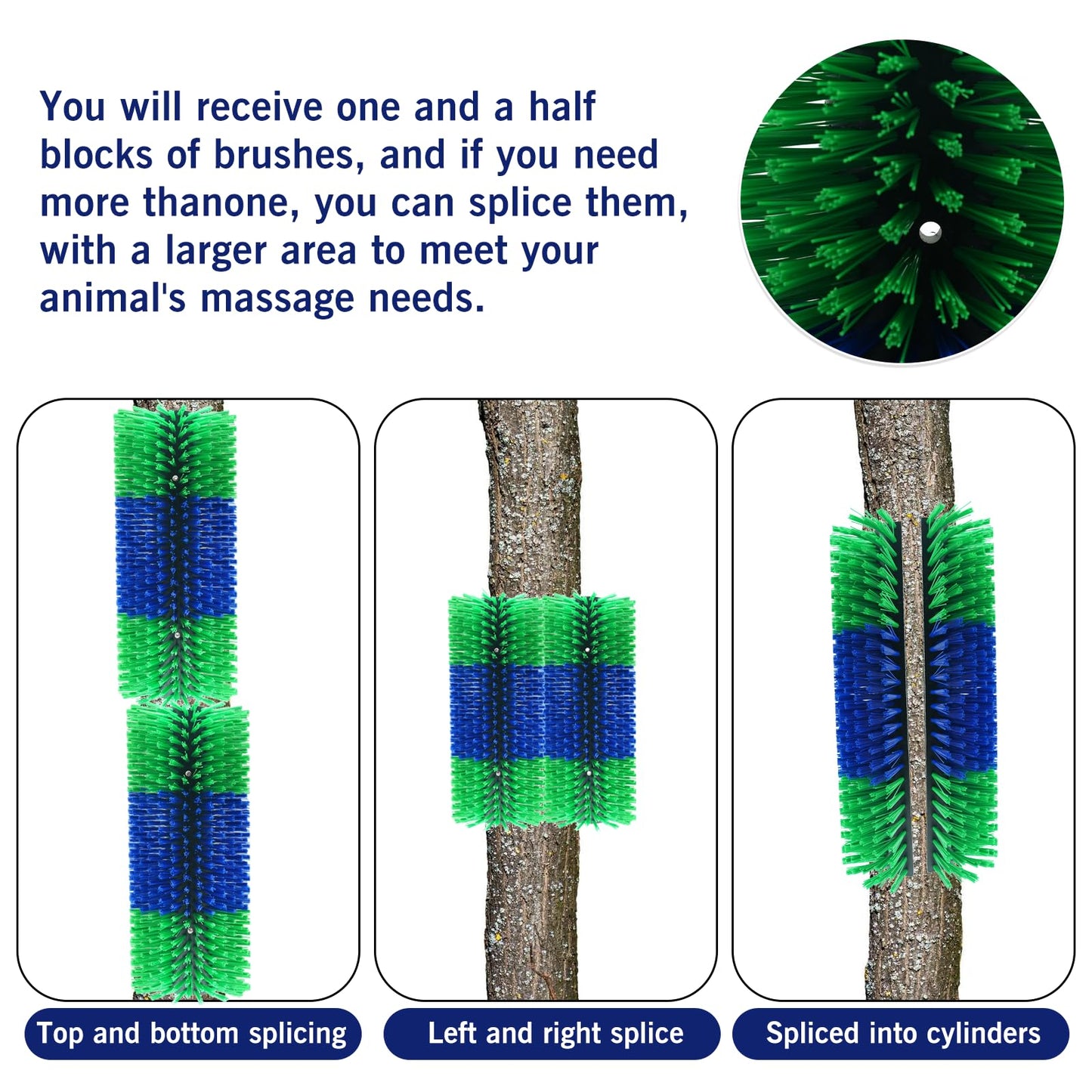 Livestock Scratching Brush Goat Scratcher Full Massage Grooming Brush with 8 Screws for Cattle, Sheep, Horses, Pigs