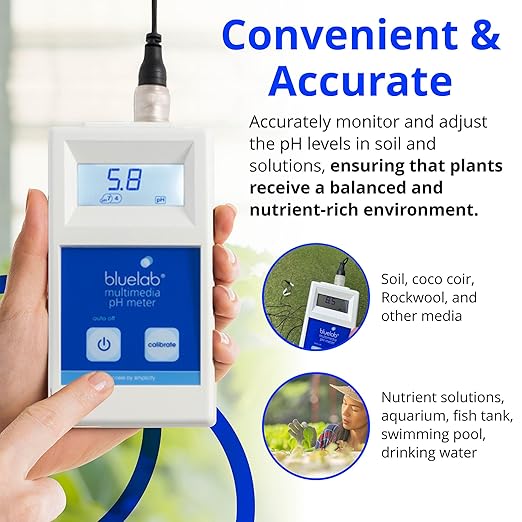 Bluelab METMULTI Multimedia PH Meter – Digital Handheld Hydroponic Nutrient and Soil PH Meter for Measuring PH Levels in Nutrient Solutions and Soil