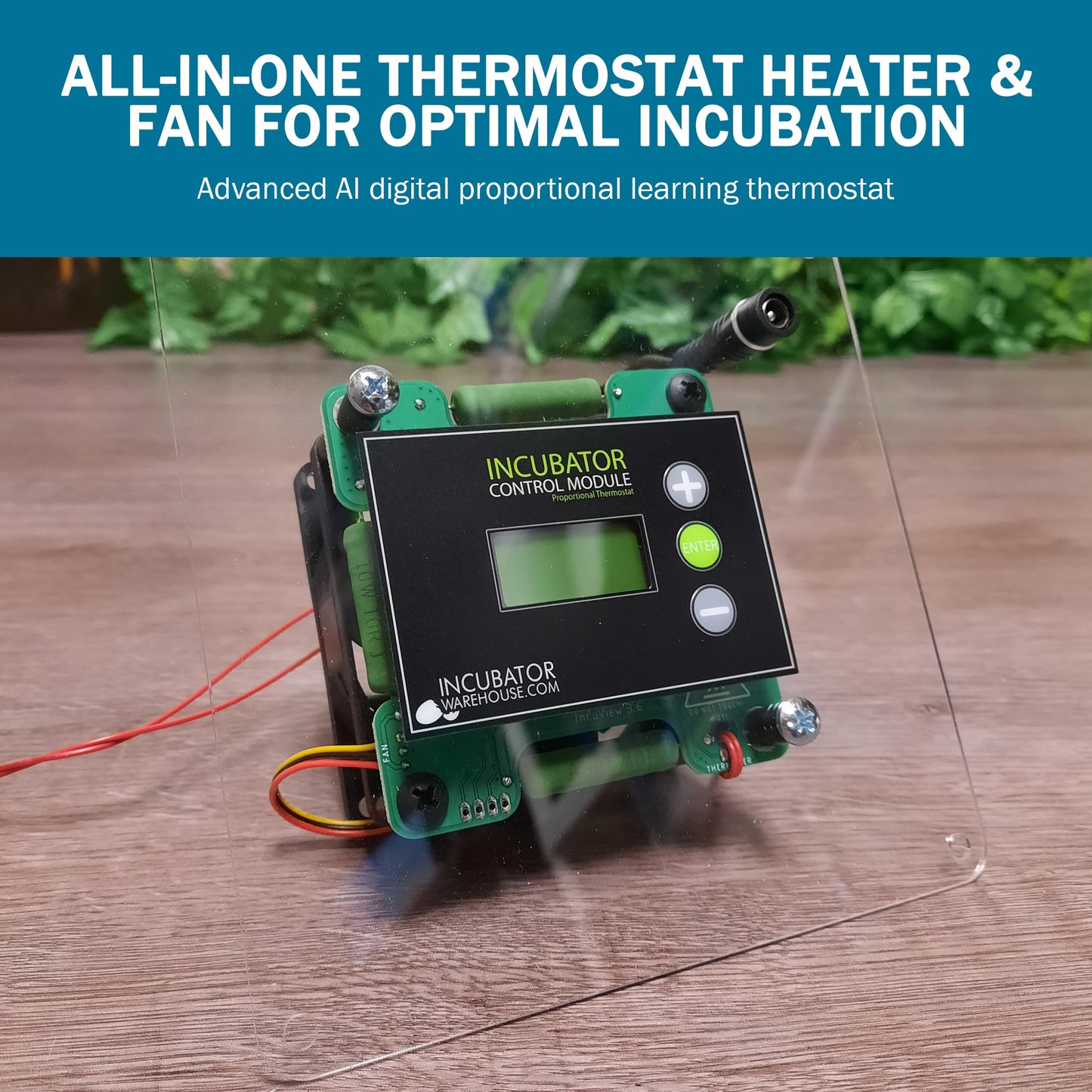 Incubator Warehouse IncuKit Mini 2 for Tabletop Eggs Incubator - IncuKit Thermostat for Incubator - Incubator Heater Unit and Fan - Digital Display with Button Control - Egg Incubator Kit