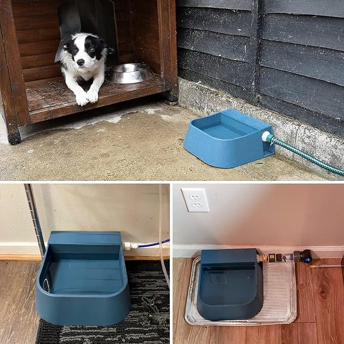 Enjoying Dog Water Bowl Dispenser Outdoor, 2L Auto Water Bowl for Dogs Cats Chicken Farm Animals, Large Size Waterer Feeder, Self Filling Livestock Water Trough, Self-Assembly