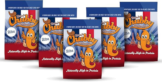Chubby Dried Mealworms 10 Lbs - Grown in The EU - Non-GMO Mealworms for Chicken & Birds - Chicken Feed Treats for Laying Hens (10 Lb)