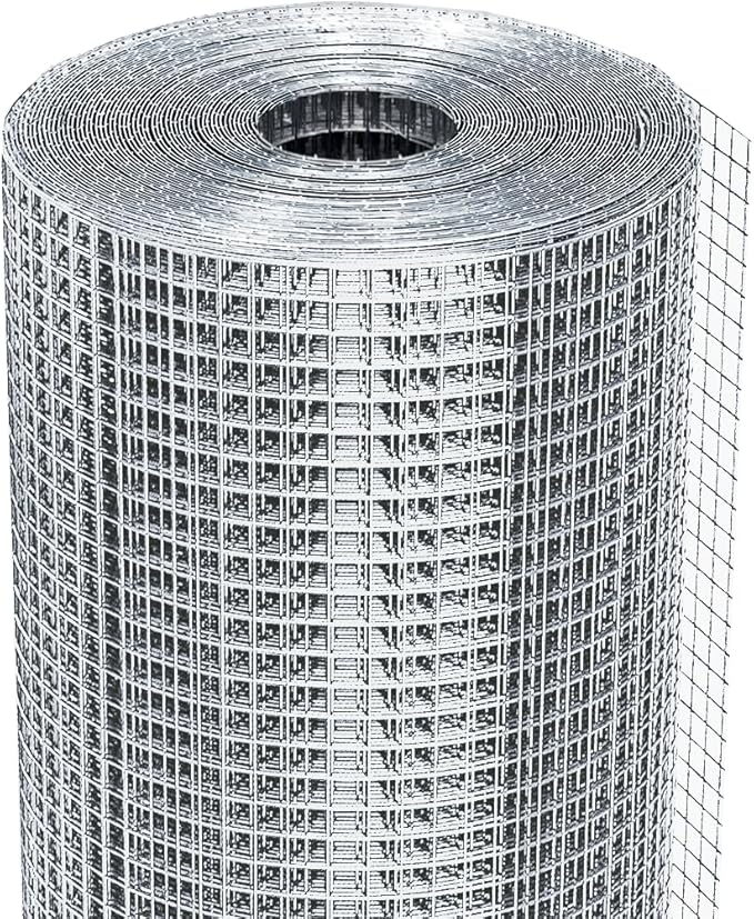 1/2 inch 48 inch x 100 FT Hardware Cloth, 19GA Chicken Wire Fencing, Galvanized Welded Wire Mesh Roll for Poultry Netting Cage, Chicken Coop, Silver