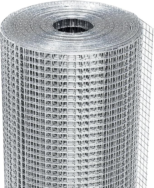 1/2 inch 48 inch x 100 FT Hardware Cloth, 19GA Chicken Wire Fencing, Galvanized Welded Wire Mesh Roll for Poultry Netting Cage, Chicken Coop, Silver