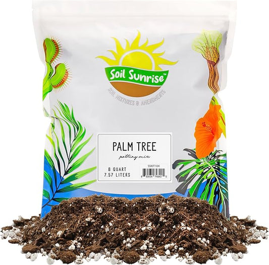 Palm Tree Potting Soil (8 Quarts), All Purpose Mix for Growing Indoor Palm Plants