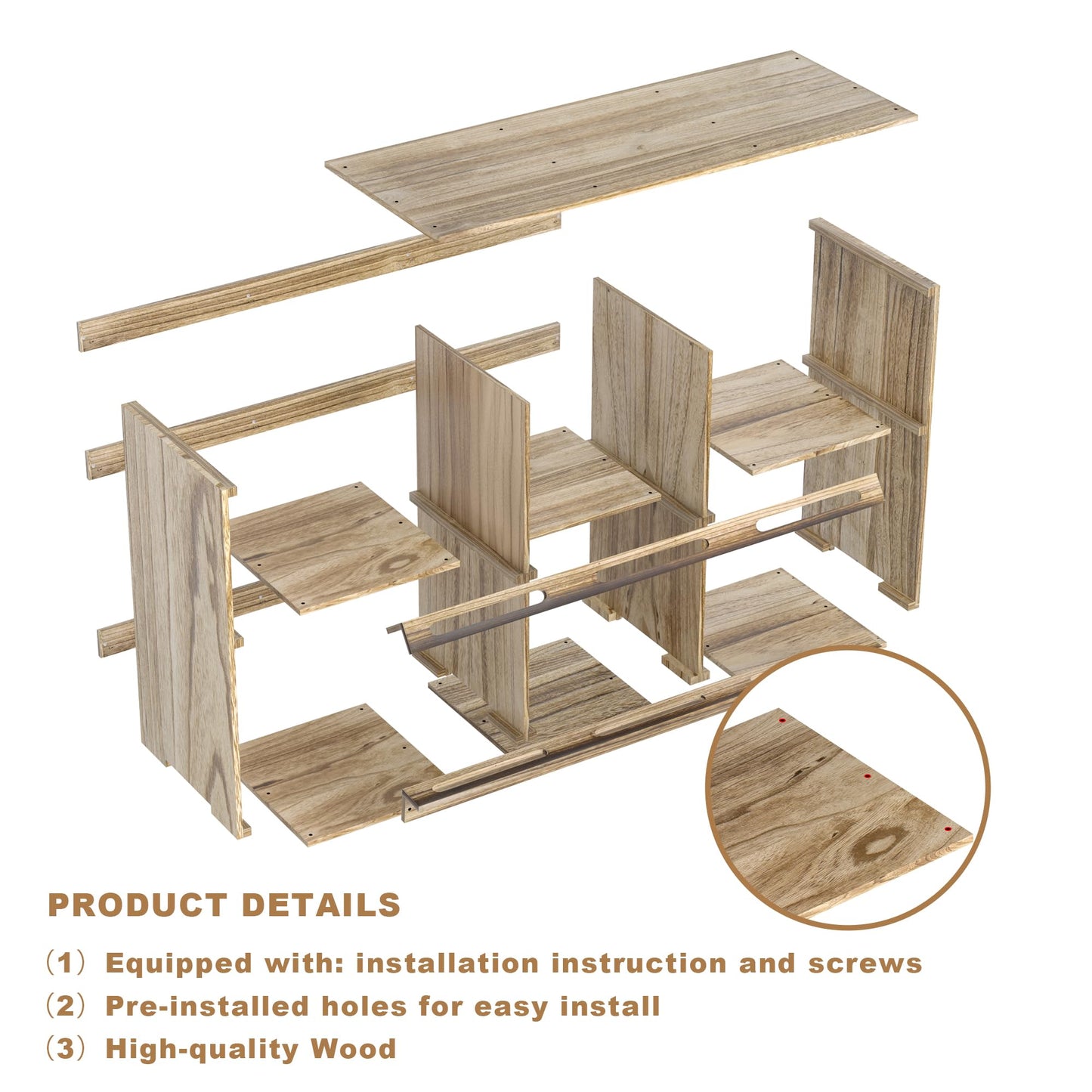 Nesting Boxes for Chickens Coop, Wooden Hens Nesting Eggs Laying Box, Chicken Nesting Boxes Wall-Mounted 6 Compartment