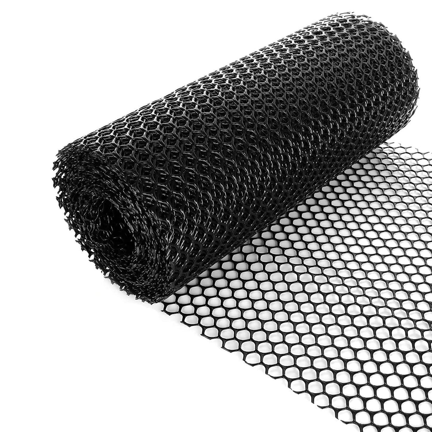 LDXDRU Black Plastic Wire Mesh Fence 15.7in x 33ft Chicken Wire Mesh, Plastic Wire Mesh, Chicken Wire Fencing for Poultry, Dogs, Rabbit Barrier & Gardening, Versatile Fencing & Netting Solution