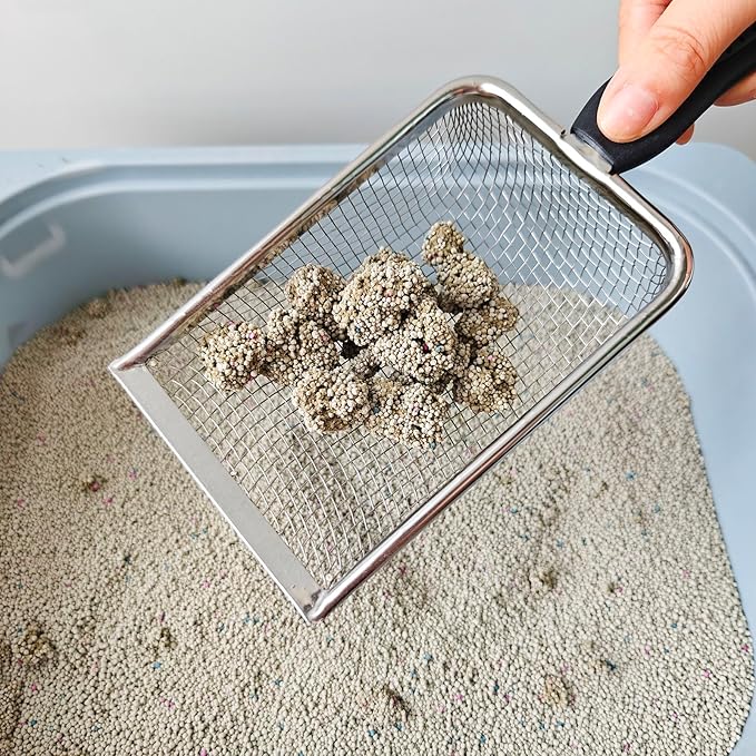 KOROI Chicken Poop Scooper - 2 Pack Chicken Coop Poop Scoop Shovel with 3.8mm & 5mm Mesh,Metal Chicken Coop Cleaning Tool,Sifting Rake for Chicken Litter, Sand, Chicken Coop Supplies