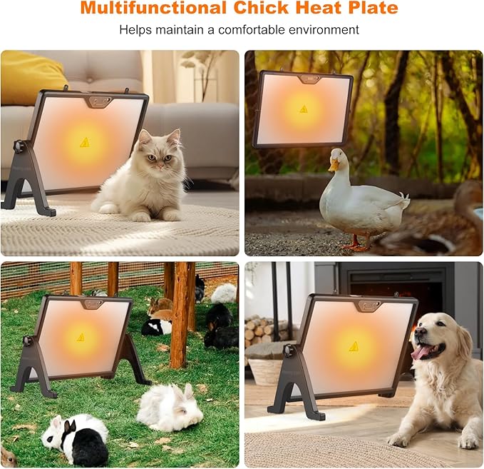 Chicken Coop Heater, 180W Chick Brooder Heating Plate, 17"x13" Double-Sided Brooder Heater Plate for Chicks Ducks and Birds, Adjustable Temperature & Angle, Perfect Chicken Coop Accessories