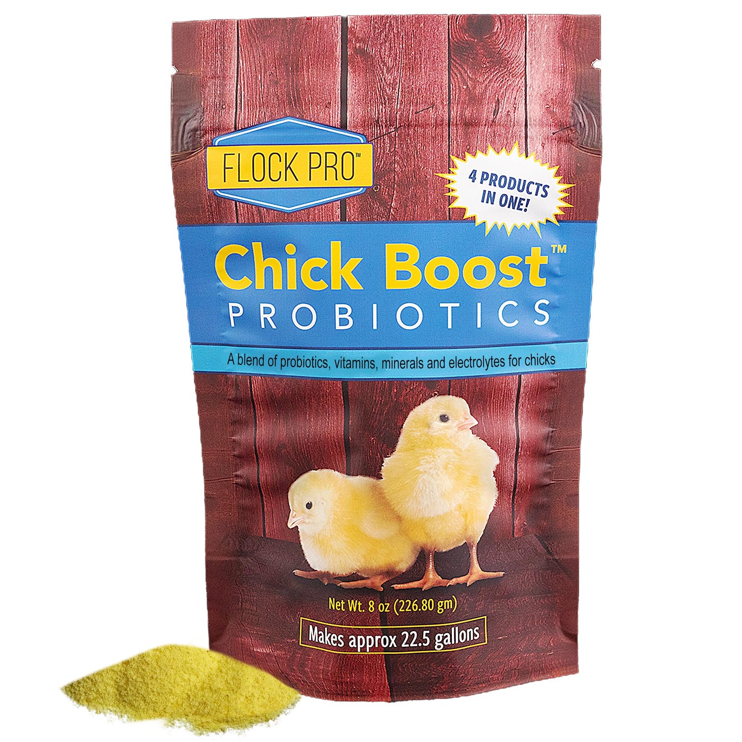 Equerry's Flock PRO Chick Boost Probiotic - Probiotics, Vitamins, Minerals and Electrolytes for Chickens | Chicken Vitamins and Supplements for All Poultry - 8oz