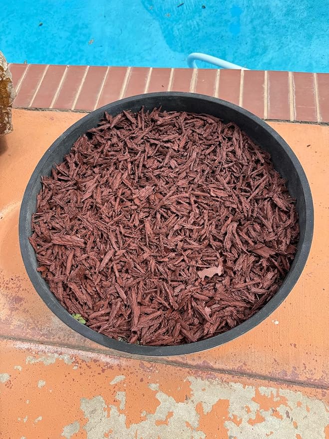 100% Wire-Free Shredded Rubber Mulch – Red – 10 lb (0.6 cu ft) – Long-Lasting, Low Maintenance, Safe for Kids & Pets – Ideal for Landscaping & Playgrounds