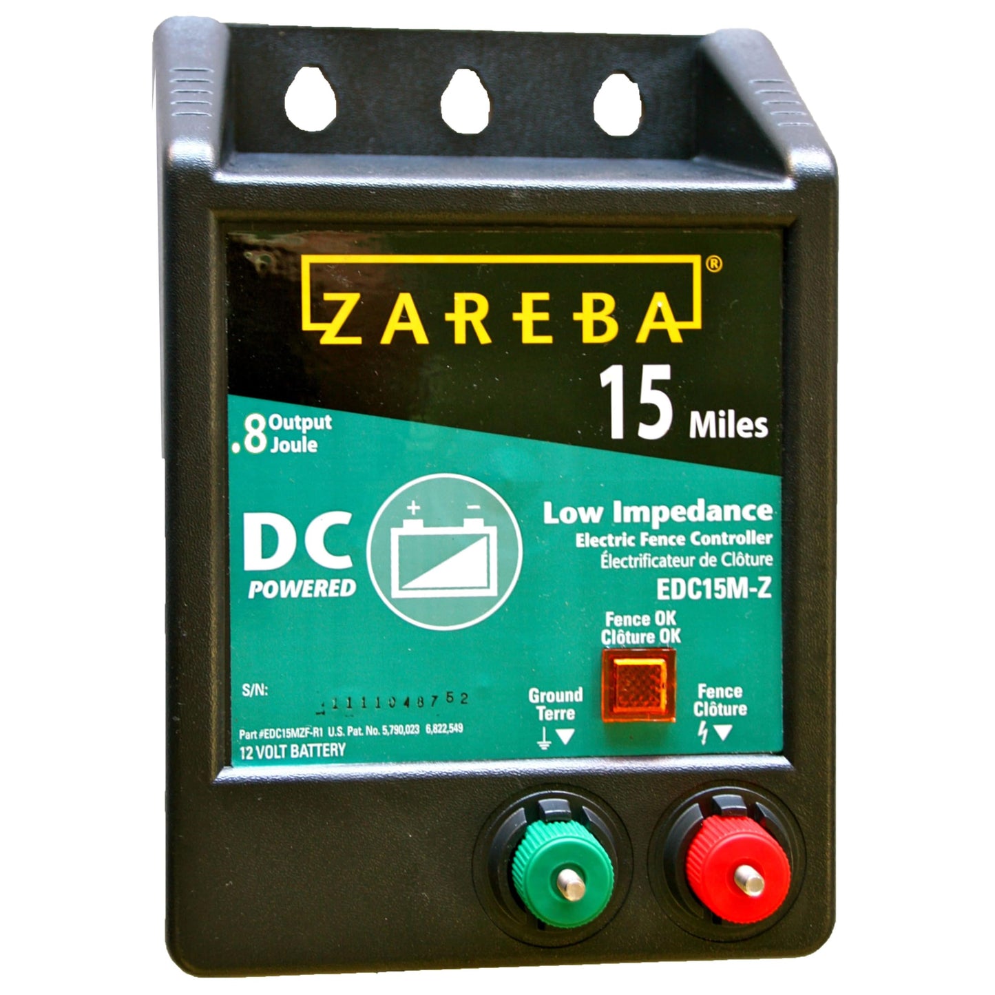 Zareba EDC15M-Z 15-Mile Battery Operated Low Impedance Electric Fence Charger, Black