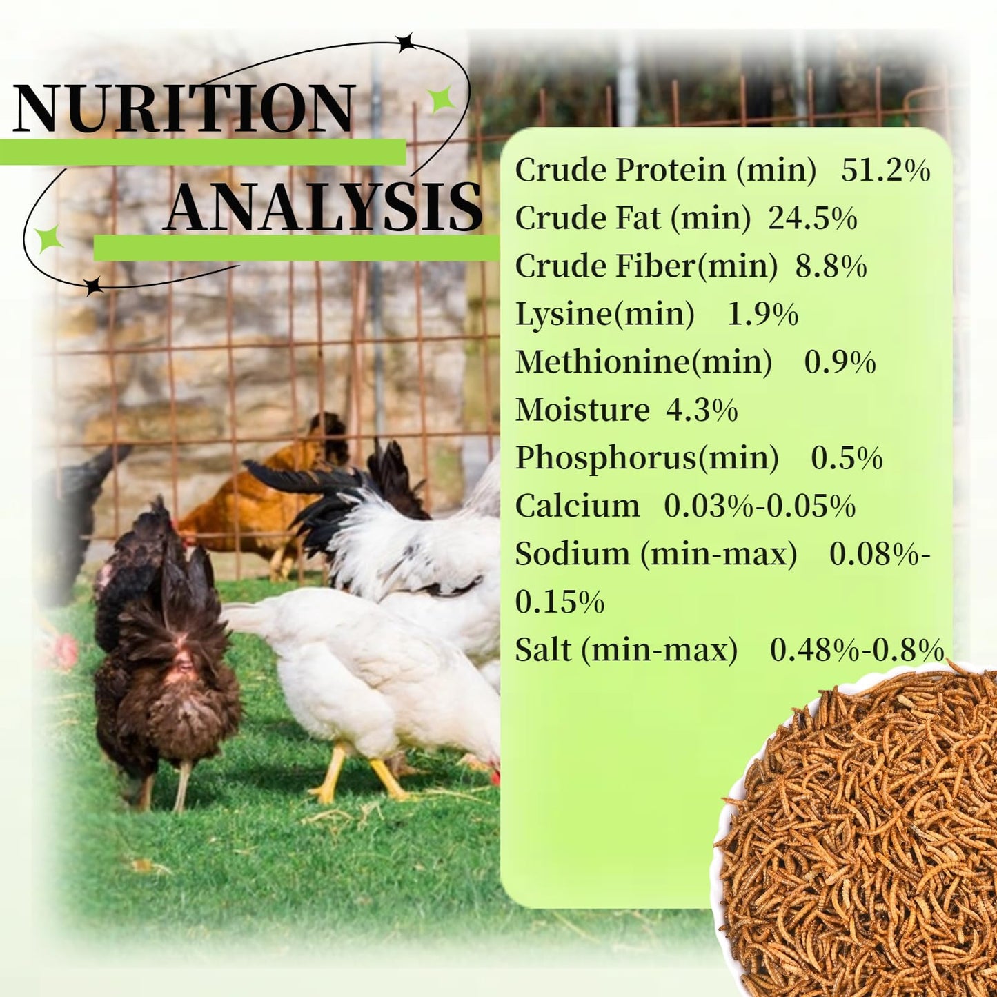 SANSECT 5LB Dried Mealworms, 100% Natural Non-GMO Dried Mealworms for Chickens, High Protein Chicken Feed Meal Worms for Chickens, Ducks, Turtles and Reptiles