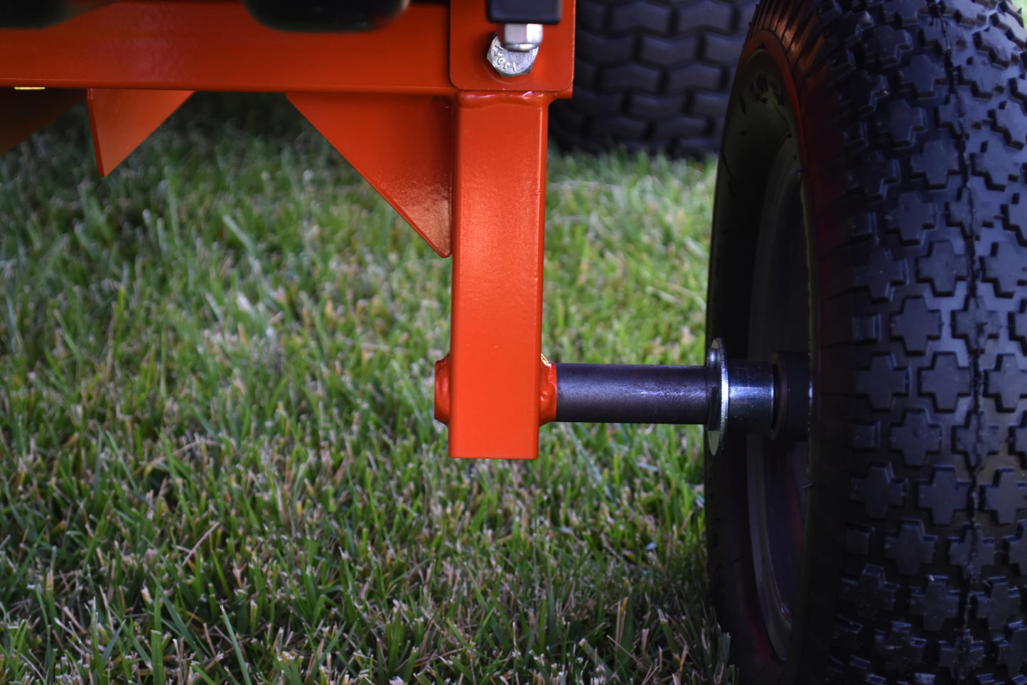 Agri-Fab 45-0573 700 lbs Tow Behind Poly Dump/Swivel Cart; Lawn & Garden Cart/Trailer for Lawn Mowers, 16" Pneumatics Tires, Easy to Use Foot Dumping Mechanism