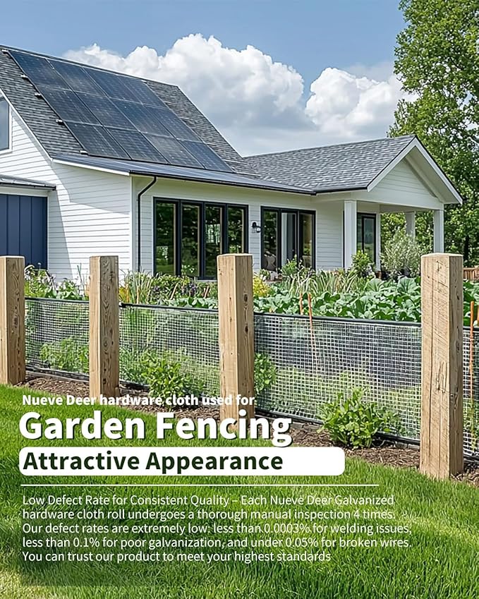 1/2 inch Hardware Cloth 24 inch x 50 Foot 19 Gauge - Hot Dipped Galvanized After Welding - Chicken Wire Mesh Roll Welded Wire Fencing Garden Fencing Gopher Guard
